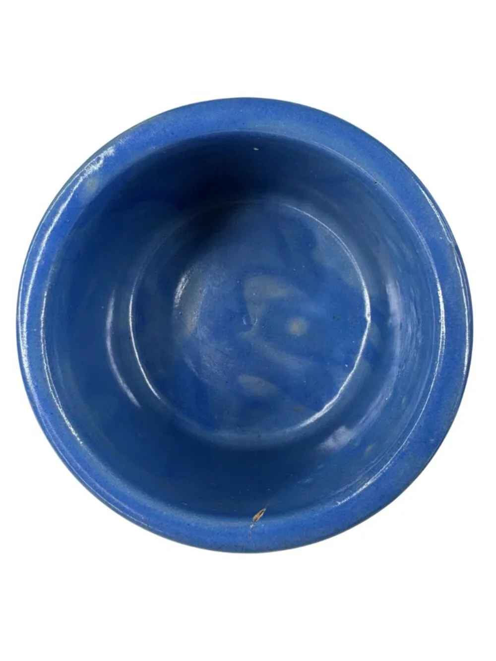 Ewald Bros. Sanitary Dairy Blue Ceramic Butter Crock 5" Golden Guernsey MN Vtg - Picture 3 of 12